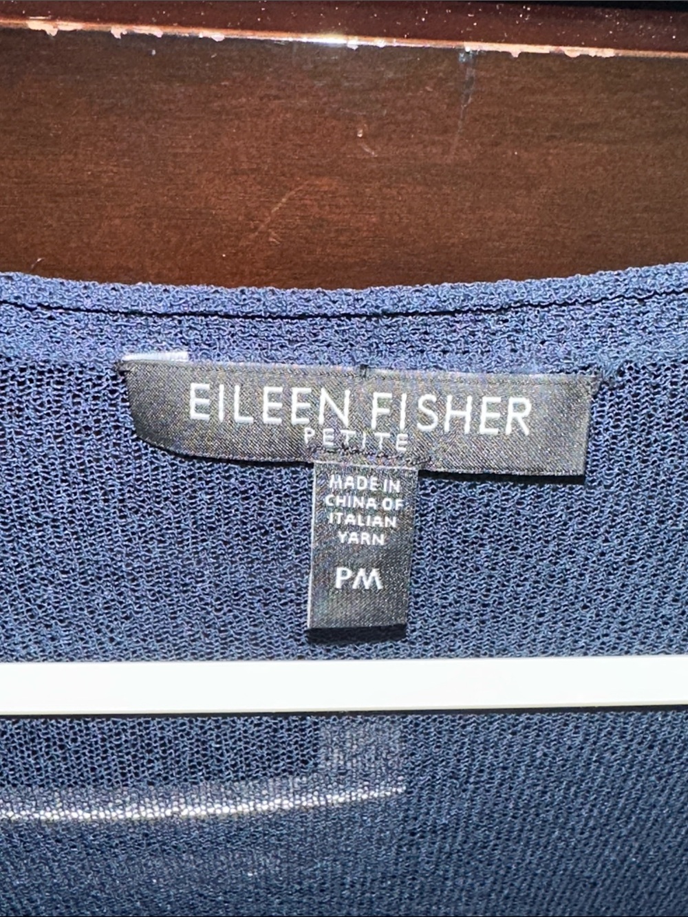 Eileen Fisher Navy Sheer V-Neck Longline Cardigan - Picture 2 of 3